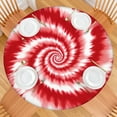 thumbnail image 2 of Red White Tie Dye Spiral Pattern Round Fitted Tablecloth with Elastic Edge,Dining Table Cover Waterproof,Outdoor Round Tablecloth for Camping,Dining,Indoor and Outdoor, 2 of 7