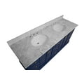 thumbnail image 2 of Bella 72" Double Bathroom Vanity with Royal Blue Cabinet and Carrara Marble Top, 2 of 6