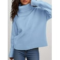 thumbnail image 4 of PRETTYGARDEN Womens Turtleneck Long Sleeve Sweater Fall Trendy Loose Fit Casual Tops Chunky Knit Pullover Sweaters, 4 of 9