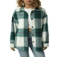 thumbnail image 1 of Chemise Surdimensionnée à Carreaux pour Femmes, Veste Surchemise, Col à Revers, Boutonnée, Décontractée, Manches Longues, Blouse Rouge m, 1 of 7