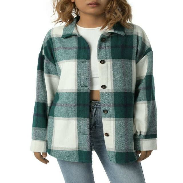 Chemise Surdimensionnée à Carreaux pour Femmes, Veste Surchemise, Col à Revers, Boutonnée, Décontractée, Manches Longues, Blouse Rouge m