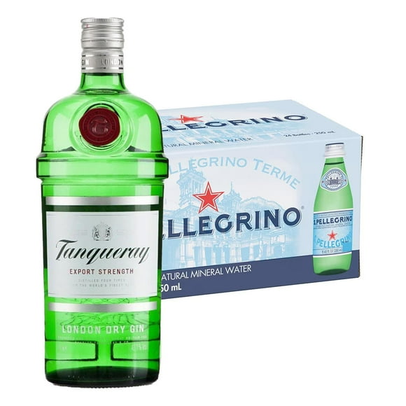 Pack 24 Agua San Pellegrino 250 ml y Ginebra Tanqueray 750 ml