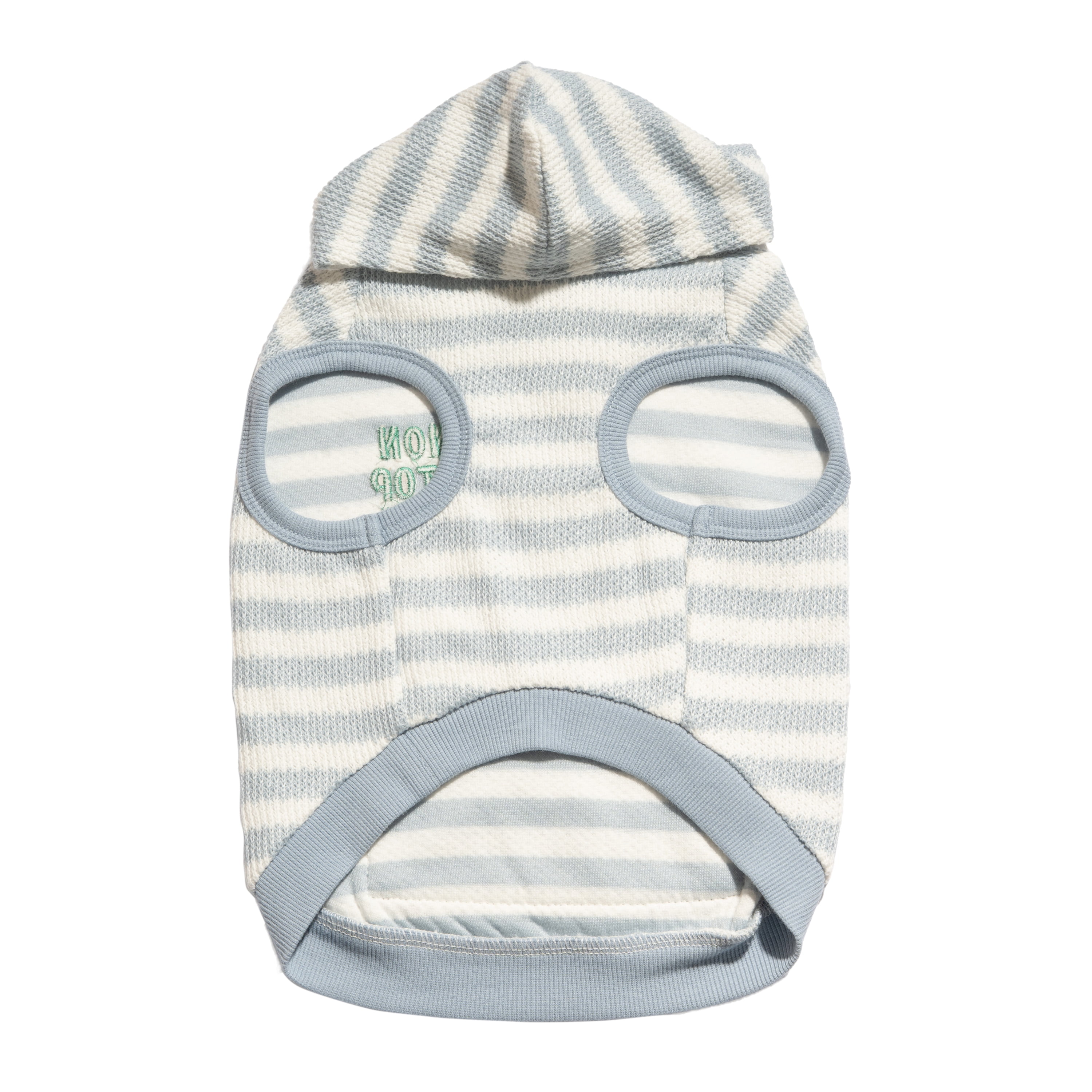 Oodles Blue Non-Stop Fun Striped Spring Bubble Hem Dog Hoodie, Small