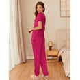 thumbnail image 4 of Ekouaer Womens Pajama Sets Short Sleeve Lounge Sets for Women Jogger Pajama Set 2 Piece Pj Sets, 4 of 6