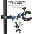 thumbnail image 4 of Light Super Clamp Mount Double Camera Clamp with Dual Ball Head Cold Shoes 1/4 Inch  Locating Holes Action Camera Mount for Desk Light Stand Photography Reflector Boom Stand, 4 of 7