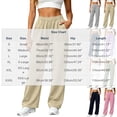 thumbnail image 3 of Ashyfjp Womens Solid Color Wide Leg Joggers Elastic Waistband Casual Trousers with Side Hand Pockets and Decorative Seams Versatile Commuting Wear, Size (S-3XL), 3 of 6