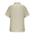 thumbnail image 6 of USNSM (M-5XL) Mens Linen Shirts Short Sleeve Button Down Shirts Wrinkle Free Casual Vacation Beach Big and Tall Summer Tops Beige L, 6 of 8