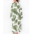 thumbnail image 4 of Kimono de Playa Con Estampado de Hojas Para Mujer, Chal, Manga 3/4, Largo, Suelto, Para Cubrir Odeerbi ODB-6, 4 of 9
