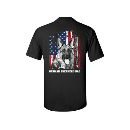 German Shepherd Dad Adult Short Sleeve T-Shirt-Black-XL