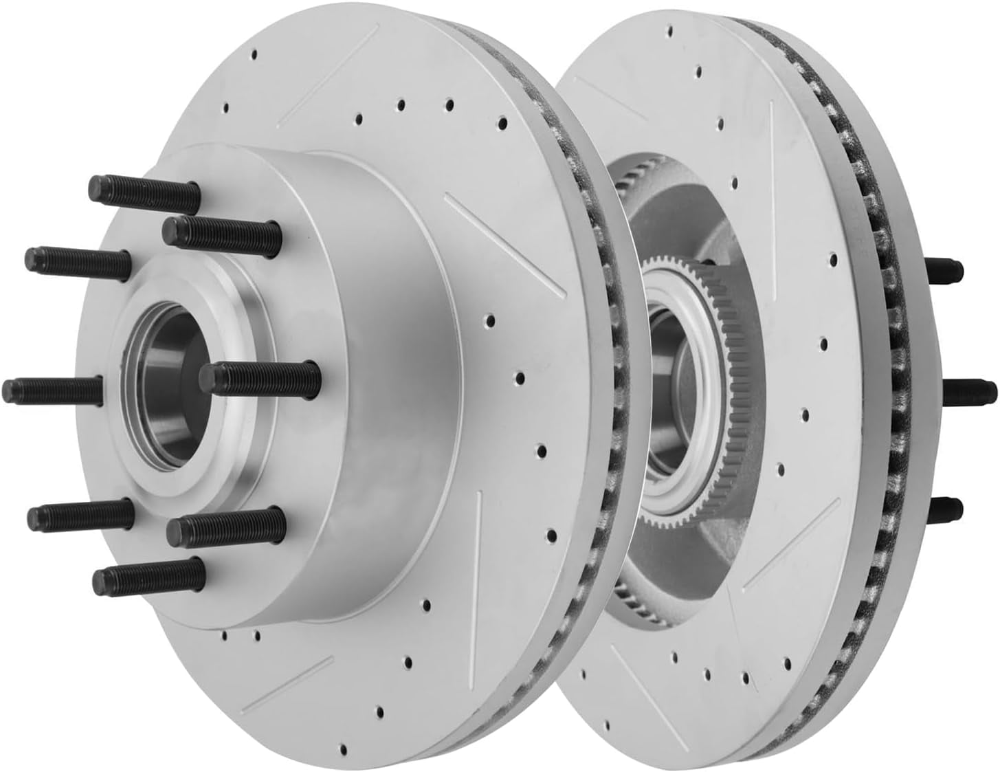 Detroit Axle - RWD Front Brake Rotors for Ford 12-26 F-250 13-26 F-350 Super Duty, 2014 2015 2016 2017 2018 2019 2020 2021 2022 2023 2024 2025 Drilled Slotted Disc Brake: 14.29" inch Rotors