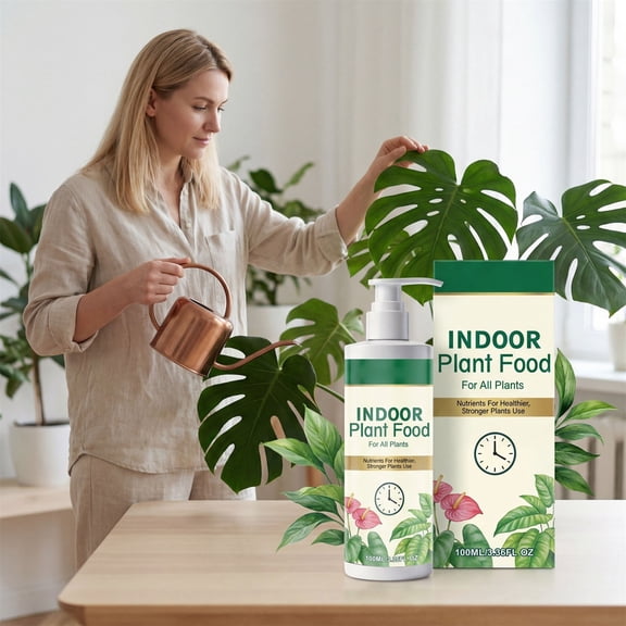 Indoor Plant Food Liquid Fertilizer, Gentle Nutrient Supplement for Potted Flowers & Houseplants, Easy Care for Healthy Growth