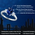 thumbnail image 2 of Gem Stone King 925 Sterling Silver Blue Created Sapphire and White Zirconia Engagement Ring for Women | 2.80 Cttw | Oval 9X7MM | Gemstone September Birthstone | Size 5, 2 of 6