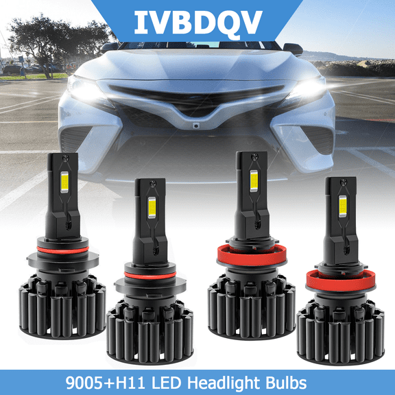 For Toyota Camry 2007-2018 LED Headlight 9005 High H11 Low Beam Kit 4Pcs 6000K 14000LM Bright White