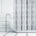 thumbnail image 2 of Cortina de ducha YONGSHENG 72' W x 72' H tela gris y blanca con ganchos, 2 of 5