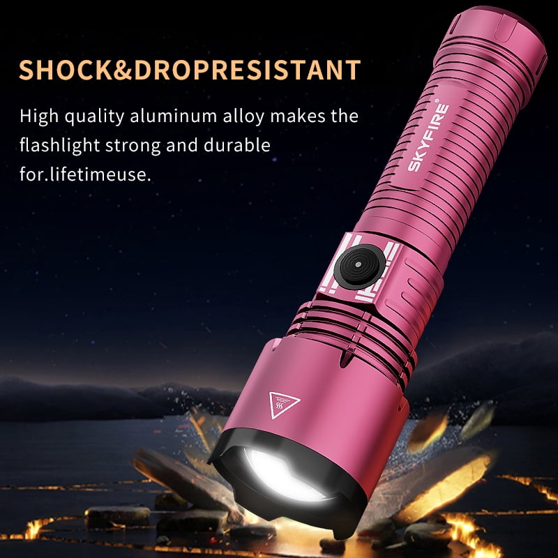 SKYFIRE LED pocket rechargeable flashlight, mini flashlight, 1000 lumens, four lighting modes, high-lumen ultra-bright outdoor flashlight, suitable for outdoor activities, farm work, cycling