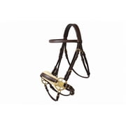 Horse Western Fleece Padded Brown Leather Brass Cheeks Adjustable Hackamore 35H46