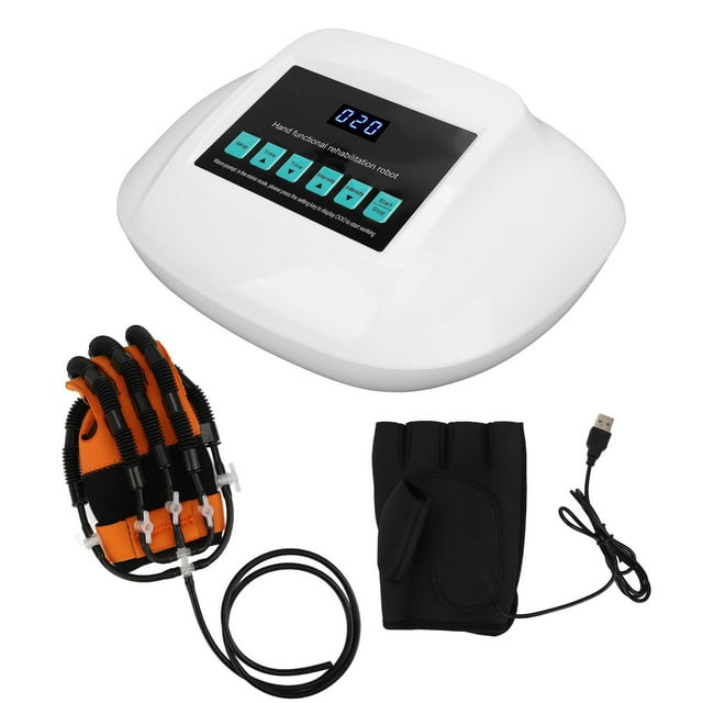 Finger Rehabilitation Trainer, Recovery Adjustable Right Hand Intelligent Infrared Rehabilitation Robot Gloves US Plug 110-240V For Stroke M,L,XL