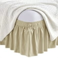 thumbnail image 6 of Elastic Wrap Around Bed Skirt Dust Ruffle Smooth Soft Bed Frame Cover 15-inch Drop (Queen, Khaki), 6 of 9