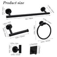thumbnail image 2 of Juego de accesorios de baño de 14 piezas, color negro mate, juego de accesorios de baño de acero inoxidable, juego de barra para toallas de baño, toalleros para baño montado en la pared., 2 of 5