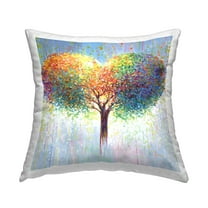 Stupell Industries Bold Hued Heart Tree Decorative Printed Throw Pillow Design by Leon Devenice.