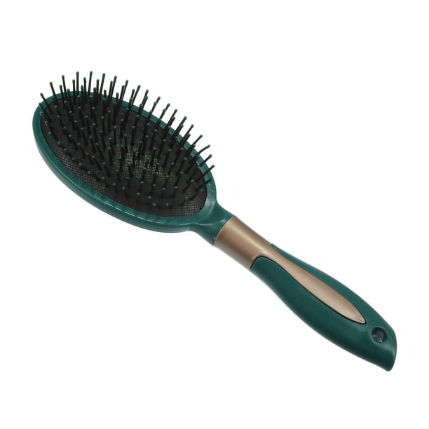 1 cepillo para el pelo, cepillo para desenredar para mujeres y hombres, cepillo para el pelo para cabello liso, rizado, largo, corto, grueso, fino, seco, verde oscuro, plástico