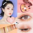 thumbnail image 2 of Paleta de sombras de ojos con forma de corazón, 12 colores, sombra de ojos mate brillante, resistente al agua, no mancha, cosméticos para la cara de larga duración Gao Jinjia LED, 2 of 2