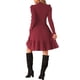 thumbnail image 3 of INSPIRE CHIC Vestido de Suéter para Mujer con Cuello Redondo, Manga Larga Abullonada, Bolsillos Laterales, Color Sólido, Talla S, Vino, 3 of 6