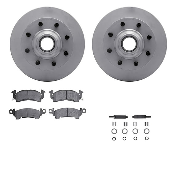 Dynamic Friction Company Front Geospec Brake Rotors with Heavy Duty Brake Pads includes Hardware 4212-48077