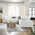 thumbnail image 2 of Modular Sectional Deep Sofa Set, White, Fabric, Modern Contemporary, Living Lounge Cafe Room Hotel Lobby Hospitality, 2 of 10