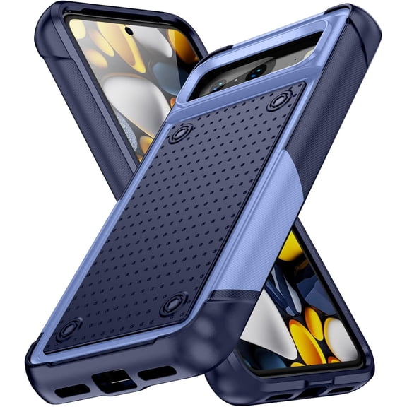 Designed for Google Pixel 8A Case 2 in 1 Gift Militay Grade Drop Protective Rugged Heavy Duty Cover Shockproof Case for Pixel 8A Phone Case for Women Men Boy Girl (Purple Blue)