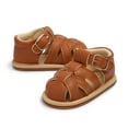 thumbnail image 4 of Meckior Baby Boys Girls Sandals Infant Closed Toe Crib Shoes for First Walkers 0-18 Months, 4 of 9