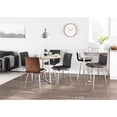 thumbnail image 3 of Mason Contemporary Dining/accent Chair with Swivel in Stainless Steel, Walnut Wood, and Black Faux Leather by LumiSource - Set of 2, 3 of 13
