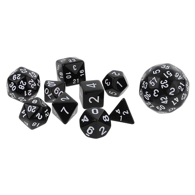 Juego de Dados Digitales de 10 Piezas Sunnimix para Juego de Rol Negro