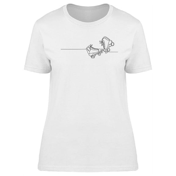 Single Line Retro Roller Skates T-Shirt Women -Image by Shutterstock, Female 3X-Large