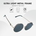thumbnail image 4 of 2 Pack Vintage Round Sunglasses for Men and Women UV400 Protection Outdoor Shades with Gold+Rose Gold +0.50 Magnification Frame, 4 of 6