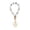 White, variant on FENGGHAO MAMA Beaded Wrist Keychain Silicone Bead Bracelet Strap Handsfree Key Ring with Tassel Gold Metal Clasp Mothers Day Gift for Mom Black