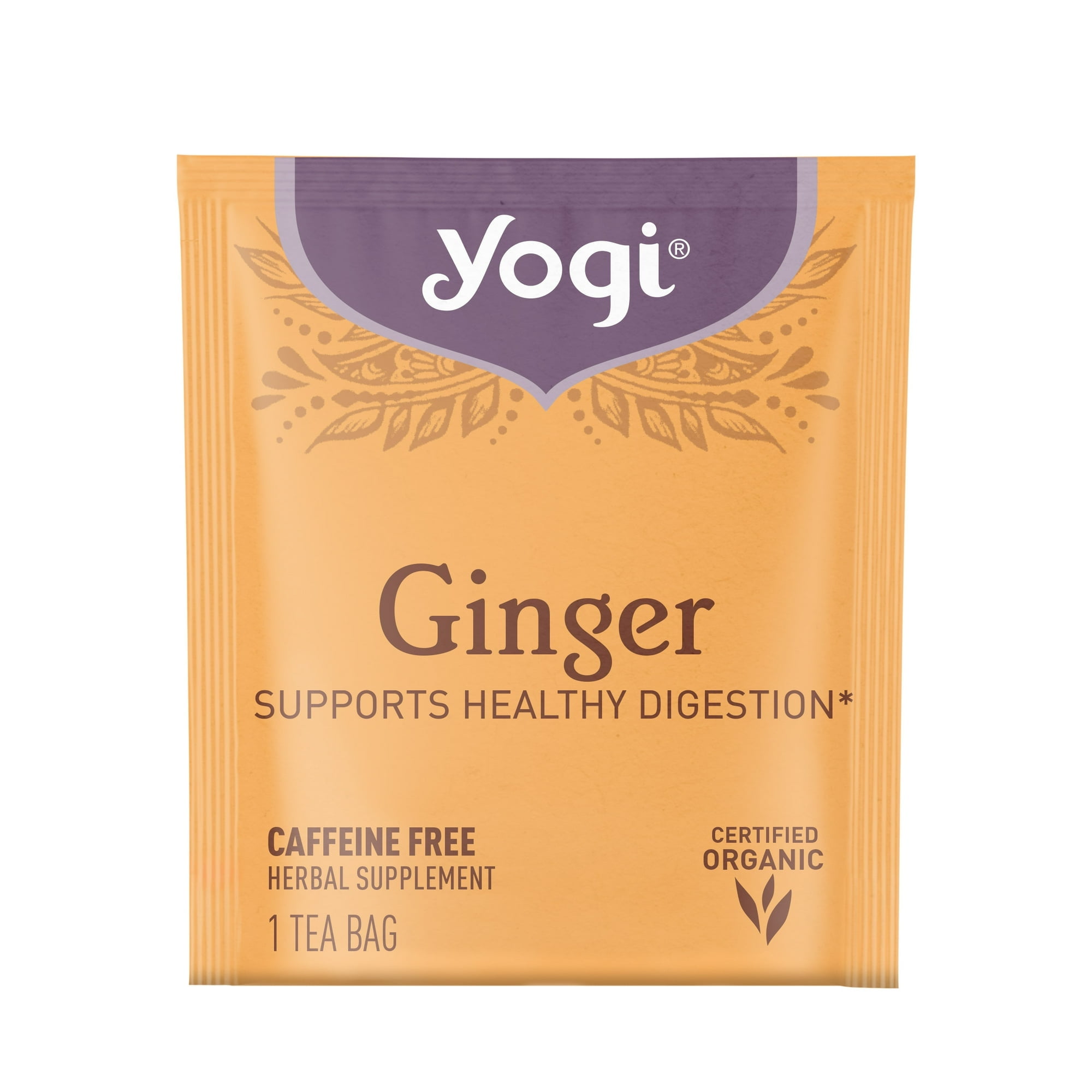 Yogi Tea Ginger, Caffeine-Free Organic Herbal Tea Bags, 16 Count, 1.12 oz (Pack of 2)