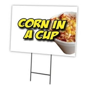 SignMission C-1216-DS-Corn In A Cup 12 x 16 in. Corn In A Cup Yard Sign & Stake