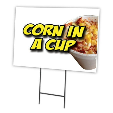 SignMission C-1216-DS-Corn In A Cup 12 x 16 in. Corn In A Cup Yard Sign & Stake