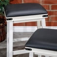 thumbnail image 2 of Dtwnek 24" Bar Stool, Black Leather Seat Barstool for Home Bar Dining Room, White + Black, 2 of 9