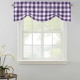 thumbnail image 2 of Purple Checkered Tie Up Valance Curtains for Windows, Kitchen Curtains Window Shades, Farmhouse Buffalo Plaid Light Filtering Roman Curtain Valances for Bedroom/Bathroom/Cafe 42"x12", 2 of 9