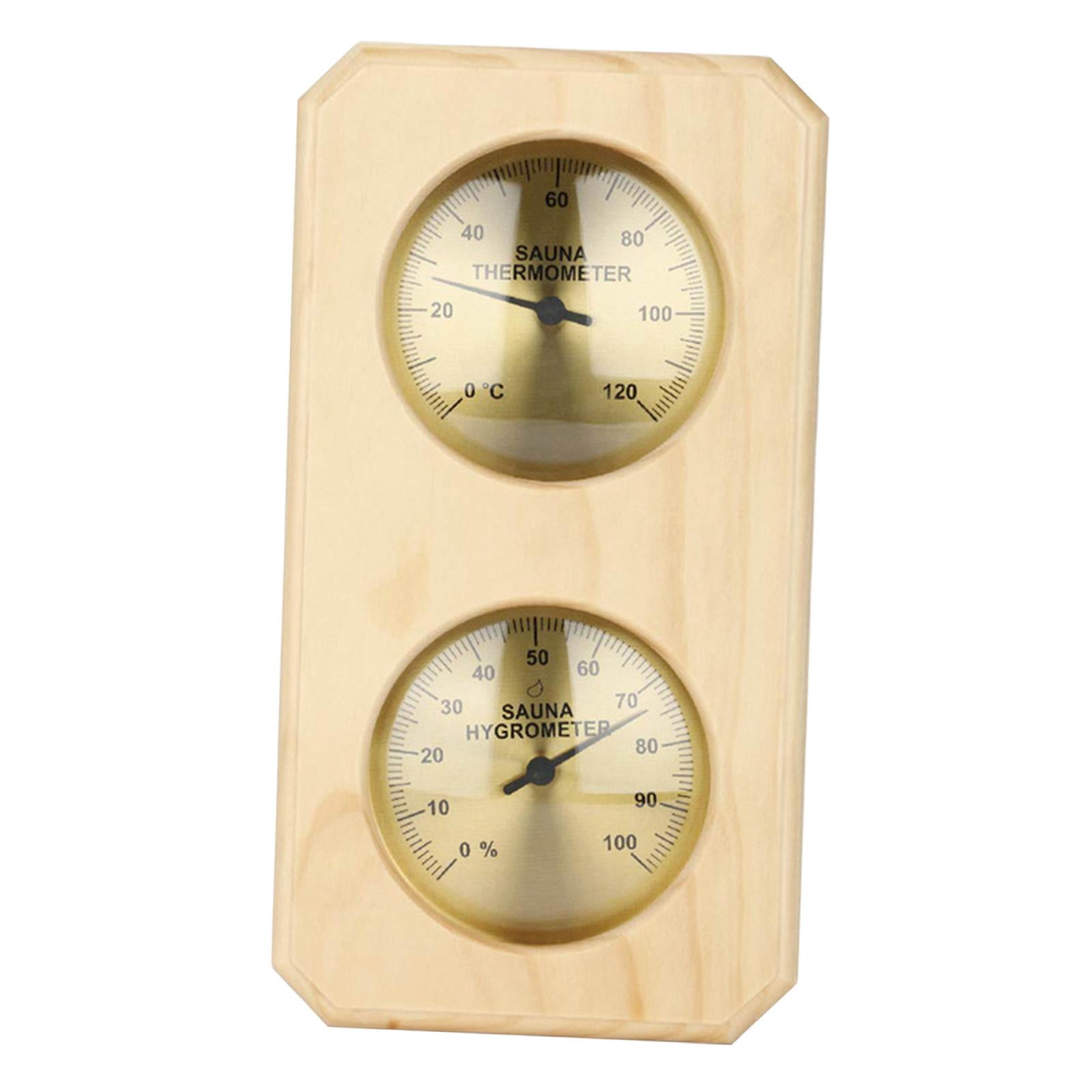 Nishiyuenyi Hygrometer Wooden Thermometer, Sauna Hygrothermograph Gauge Humidity Temperature Vertical
