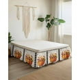 thumbnail image 2 of Thanksgiving Bed Skirt Fall Pumpkin Sunflowers Black White Plaid Bed Skirts California King Size 18 Inch Drop, Wrap Around Dust Ruffle&nbsp;Bedskirt with Adjustable Elastic Belt for Queen Size Beds, 2 of 7