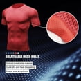 thumbnail image 4 of Camiseta Deportiva para Hombre con Estampado 3D, Cuello Redondo y Manga Corta, Ideal para Gimnasio y Running, Tejido Elástico y Transpirable, Talla S, Color Gris Oscuro con Detalles en Gris Claro., 4 of 7