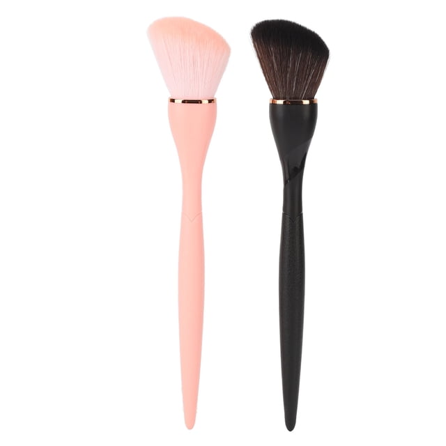 JUEGO DE CEPILLOS DE MAQUILLEJE, CEPILLO DE CONTORNO EN ÁNGULO FIBRA Artificial Rosa Negro 2pcs Esponjoso para Uso Diario