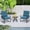Blue, variant on SOLAURA 3-Piece Outdoor Bistro Sets Patio Metal Spring Chairs and Coffee Table Set with Peacock Blue Cushions
