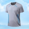 thumbnail image 2 of YLSDY Mens Workout Shirts Quick Dry Performance Short Sleeve Athletic Shirts Summer Fashion Outdoor Running Shirts Gray XL, 2 of 4