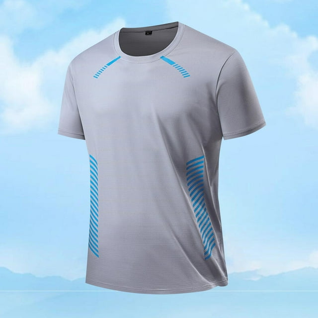 Tops para hombre, blusas y camisas de manga corta con cuello redondo para hombre, blusas casuales deportivas holgadas de manga corta con cuello redondo para hombre, blusas de poliéster para hombre