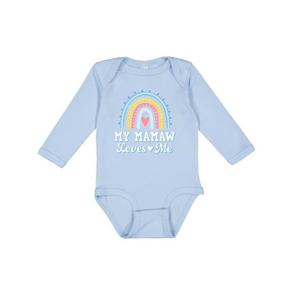 Inktastic My Mamaw Loves Me Girls Retro Rainbow Girls Long Sleeve Baby Bodysuit