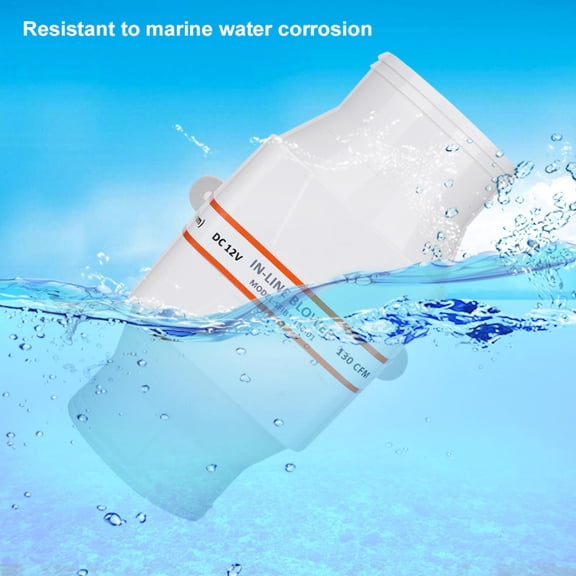 Gupbes 3In In Line Marine Bilge Air Blower Mute Strong Ventilation Fan for Yacht Caravan,Marine Bilge Air Blower